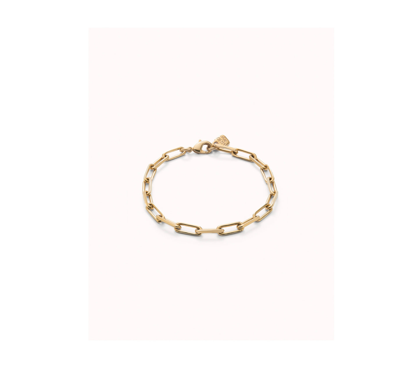 UNO D 50-Pulsera con eslabones gandes bañada en oro 18k