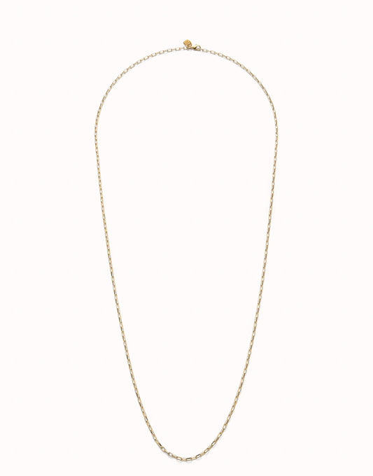 Uno de 50 18K gold-plated long link chain.