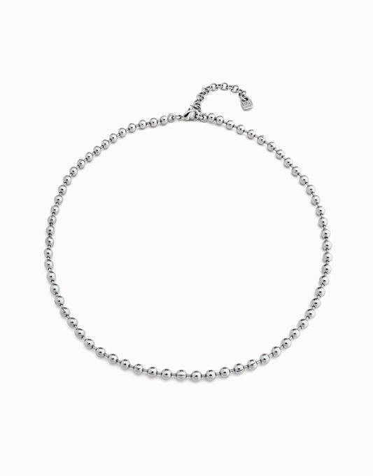 Uno de 50 Sterling silver-plated chain with beads, carabiner clasp and extension chain