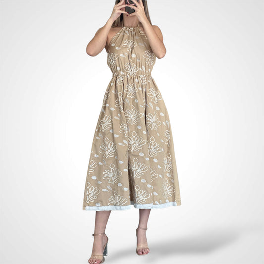 Floral 3d Midi Dress