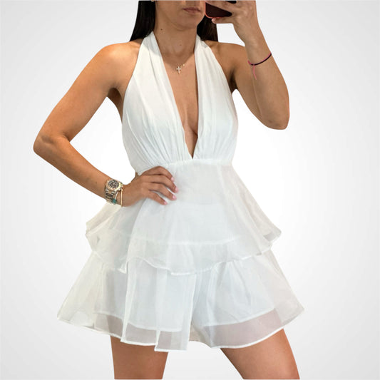 HALTERNECK TIERED ROMPER