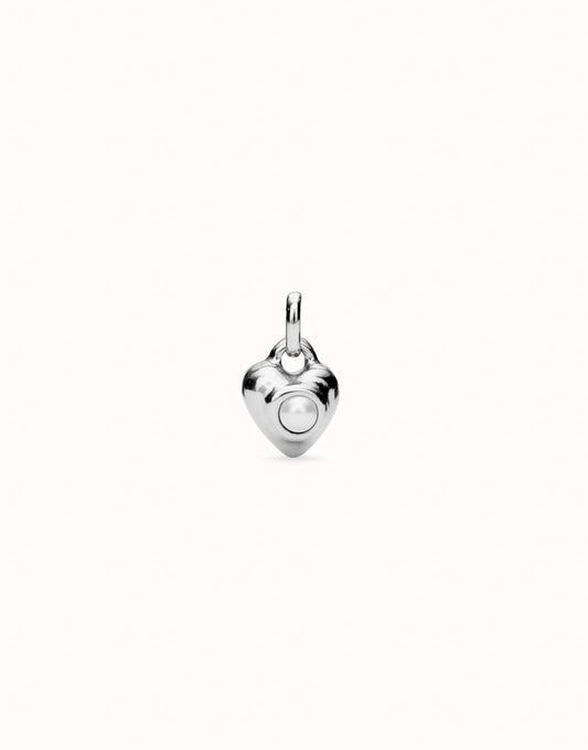 Uno de 50 Sterling silver-plated charm with pearl.