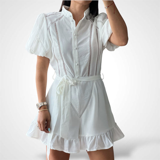 Off White Puff Romper