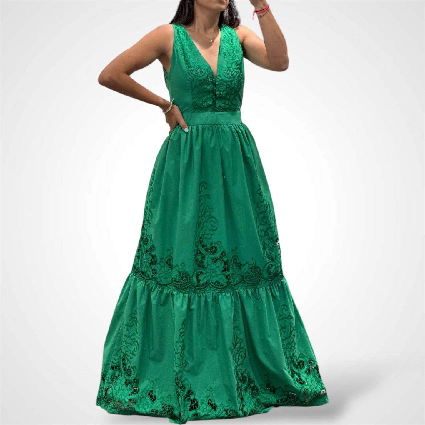 GREEN LONG DRESS