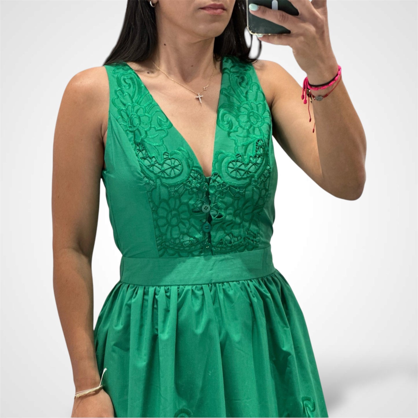 GREEN LONG DRESS