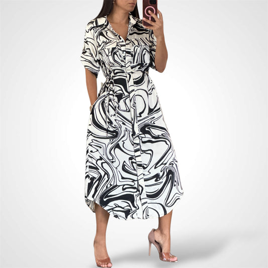 SWIRLS MIDI SHIRTDRESS