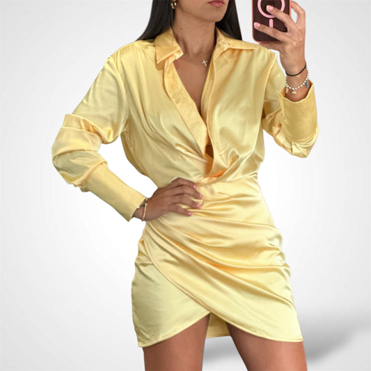 SHIRT SATIN DRESS