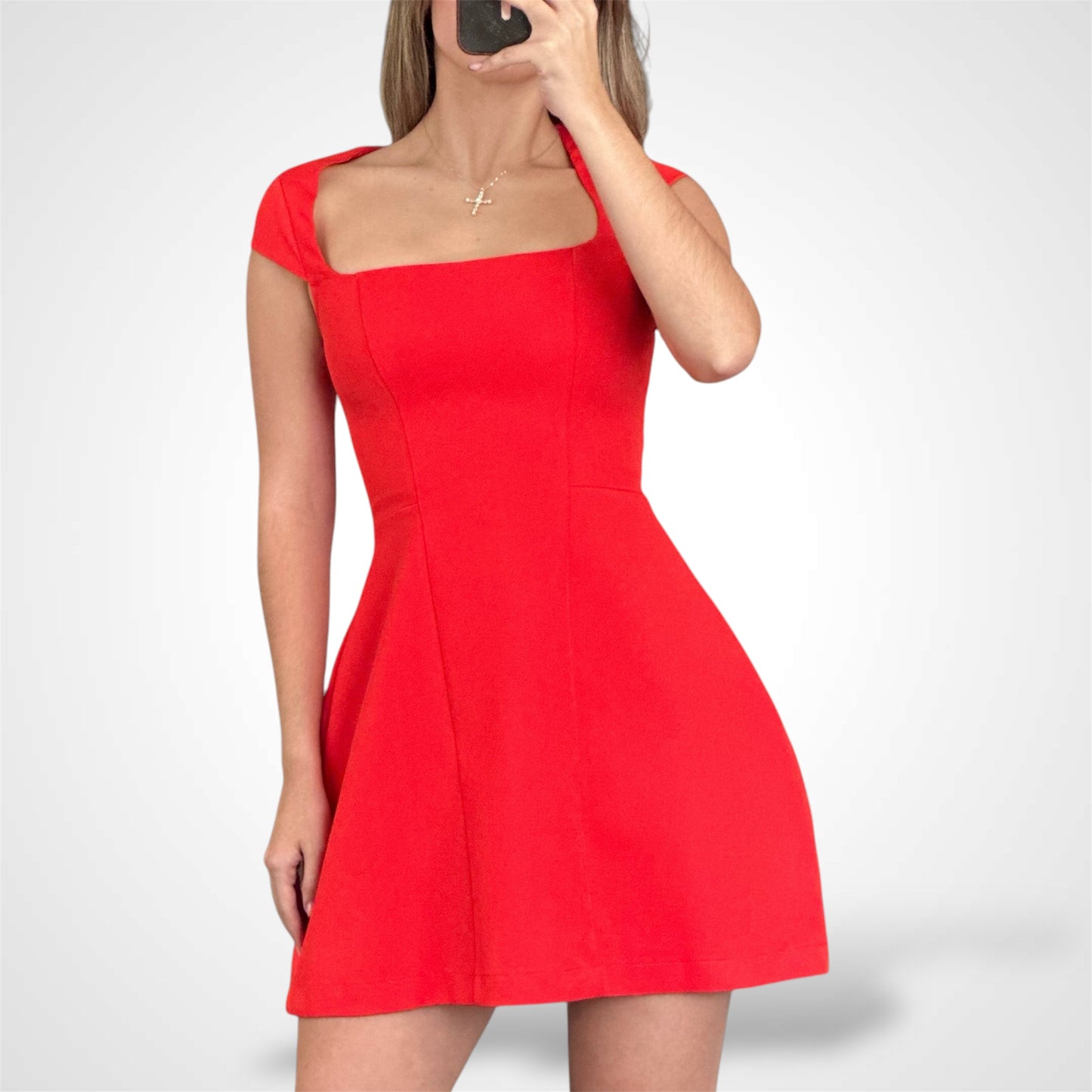 SJQ- SQUARE NECK MINI DRESS