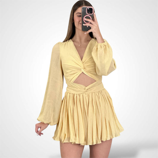 TWISTED FRONT PLEATED ROMPER