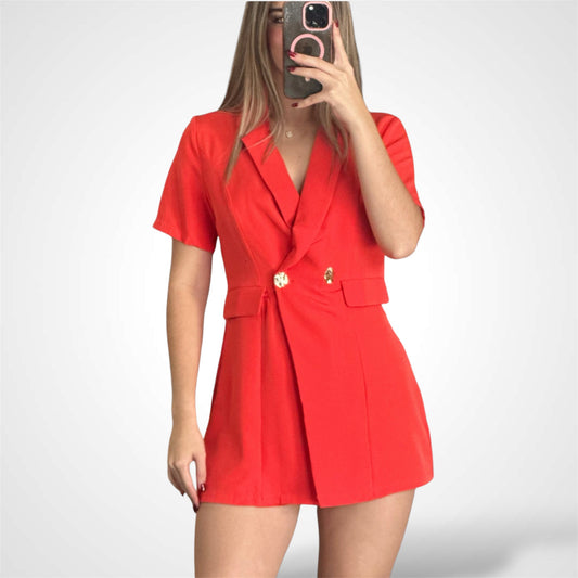 SJQ JACKET STYLE SHORT SLEEVE ROMPER