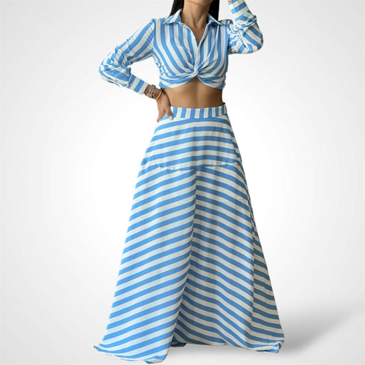 Front Twist Crop Maxi Set