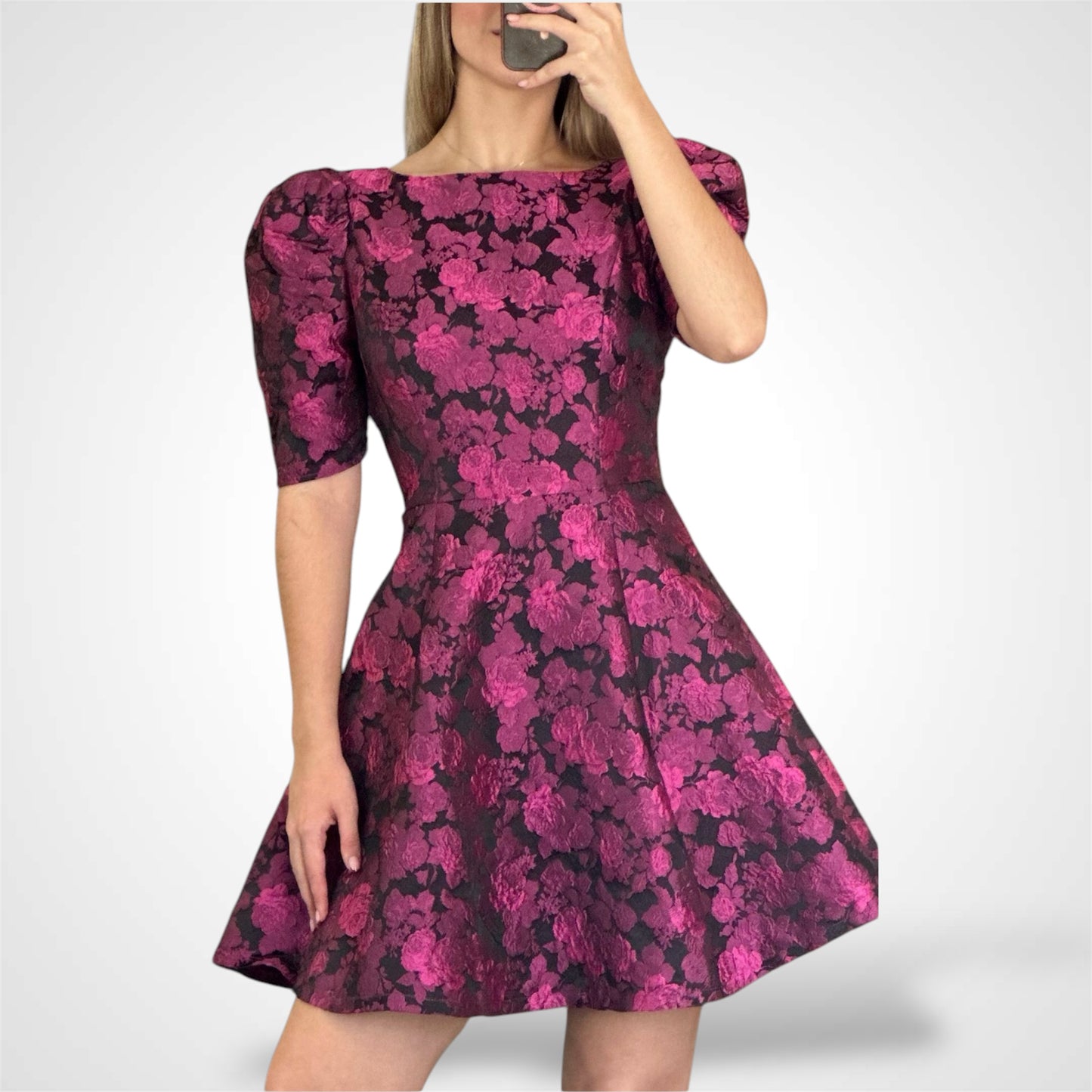 WOVEN JACQUARD MINI DRESS