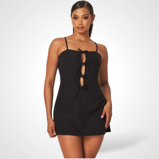 Darian Bow Detail Keyhole Mini Dress