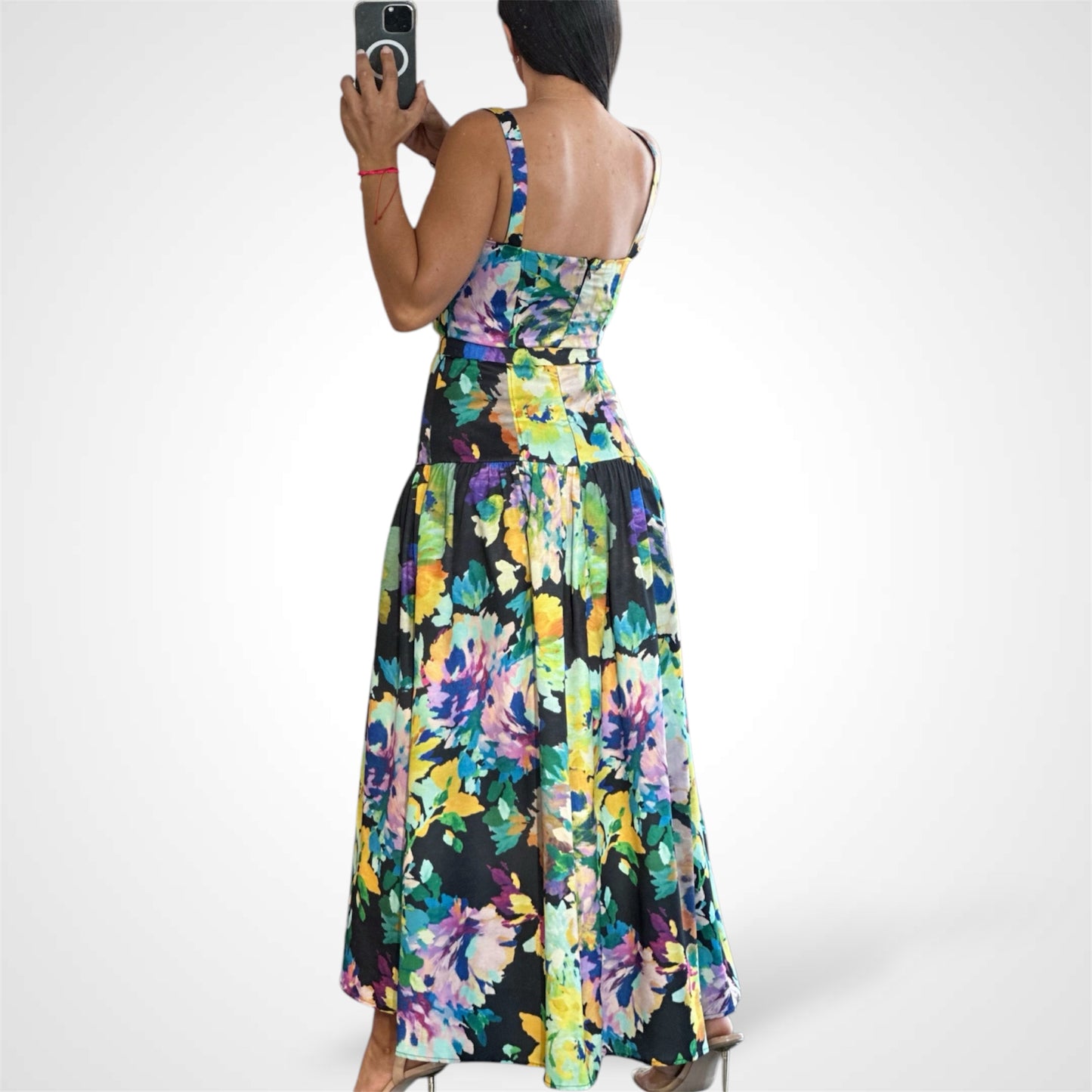 Floral Bustier Midi Dress