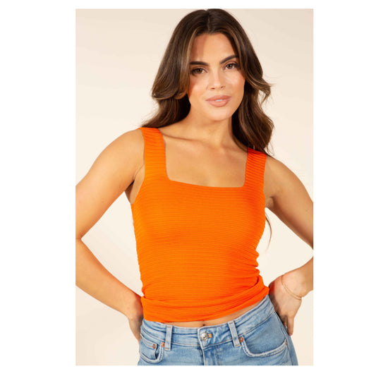 Orange Basic Texture Top