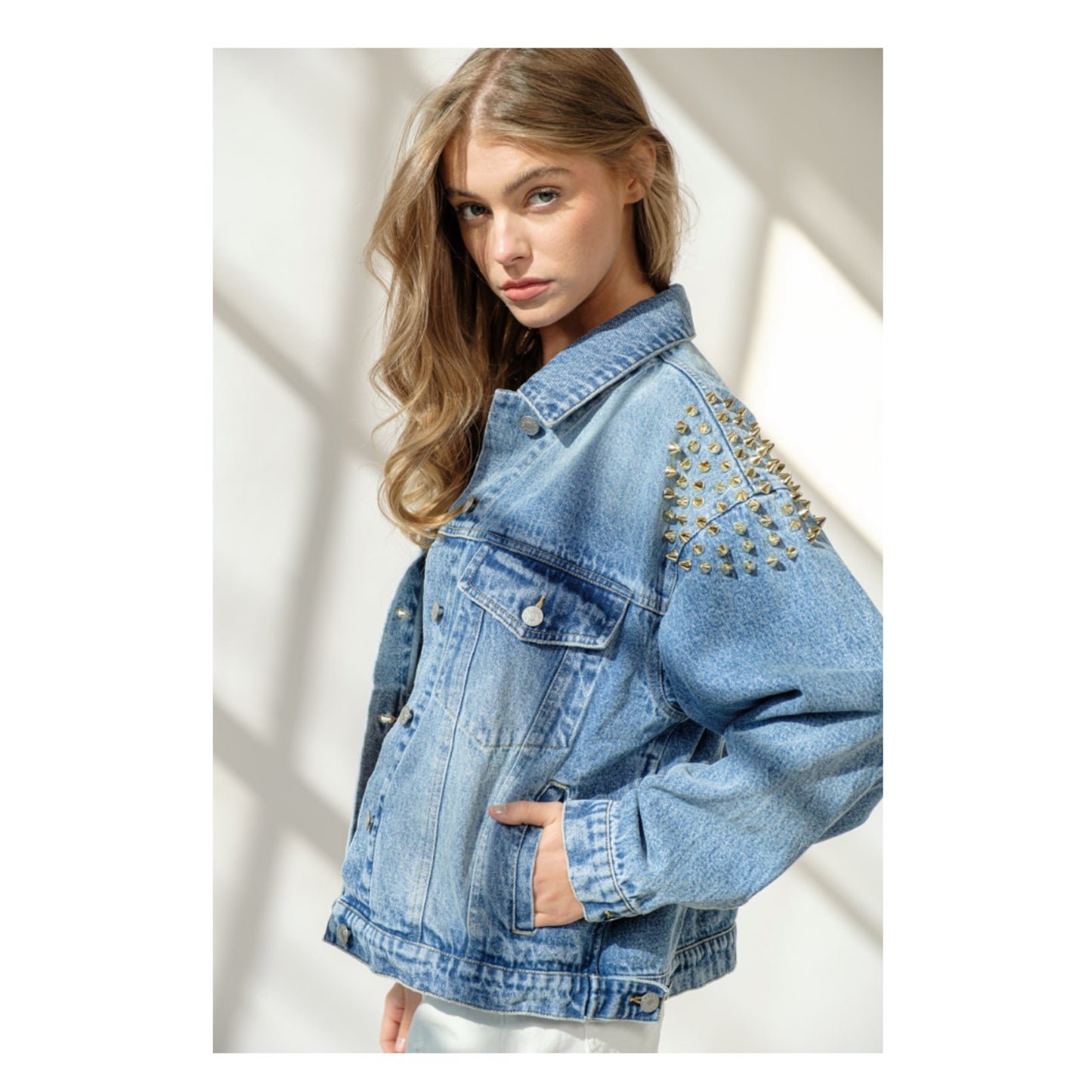 Spike Studded Denim Jacket