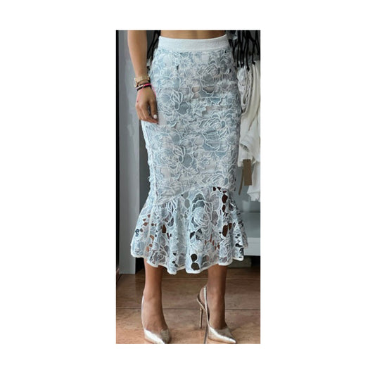 Eyelet Midi Skirt