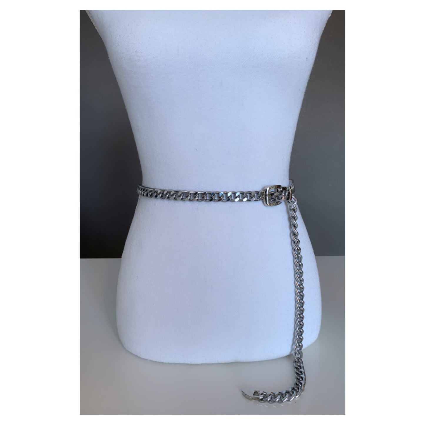 Chain Buckle Silver Belt