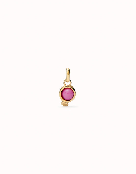 Uno de 50 18K gold-plated charm with pink stone.