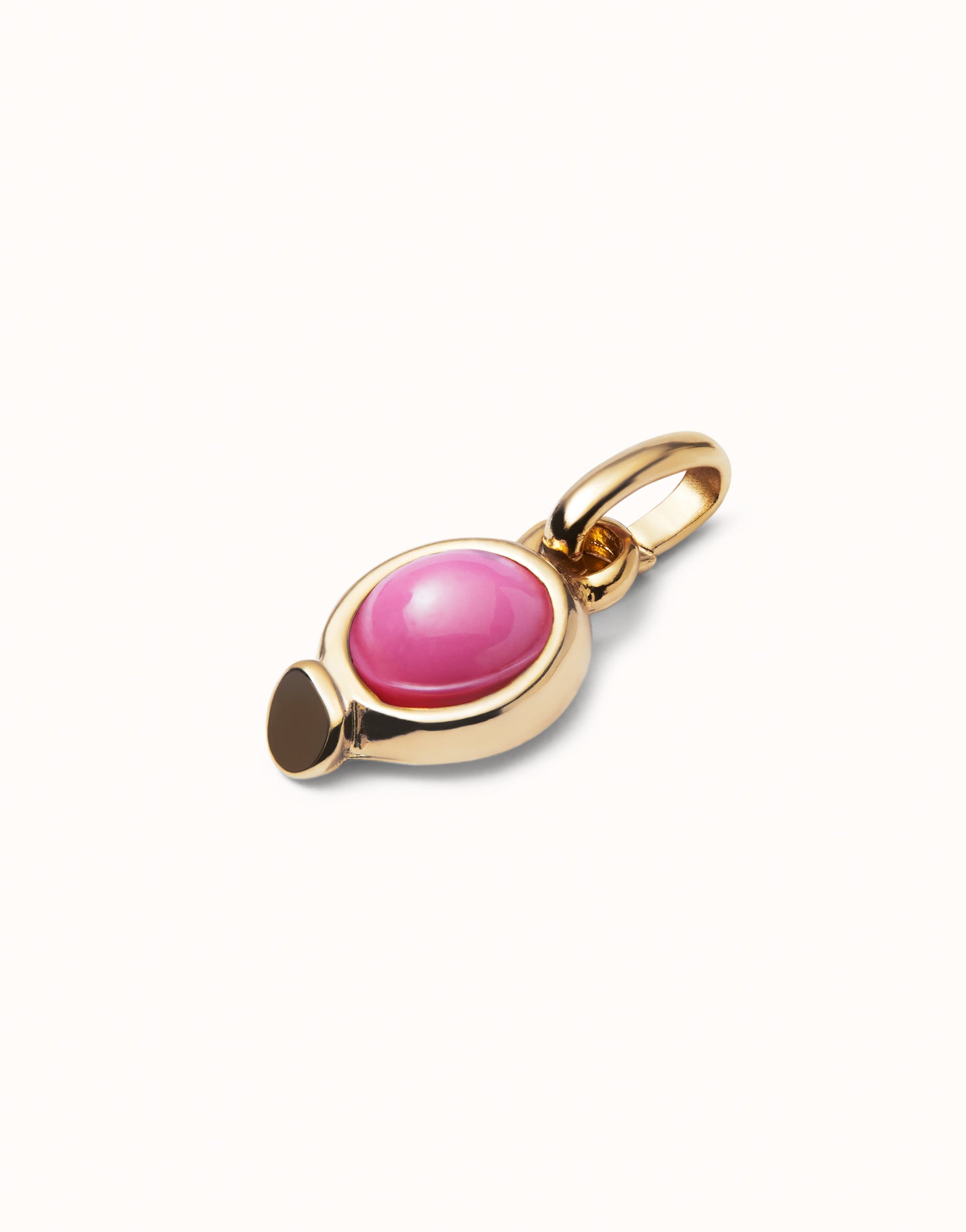 Uno de 50 18K gold-plated charm with pink stone.