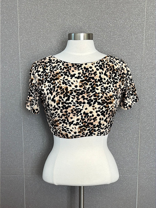 Open Back Animal Print Crop