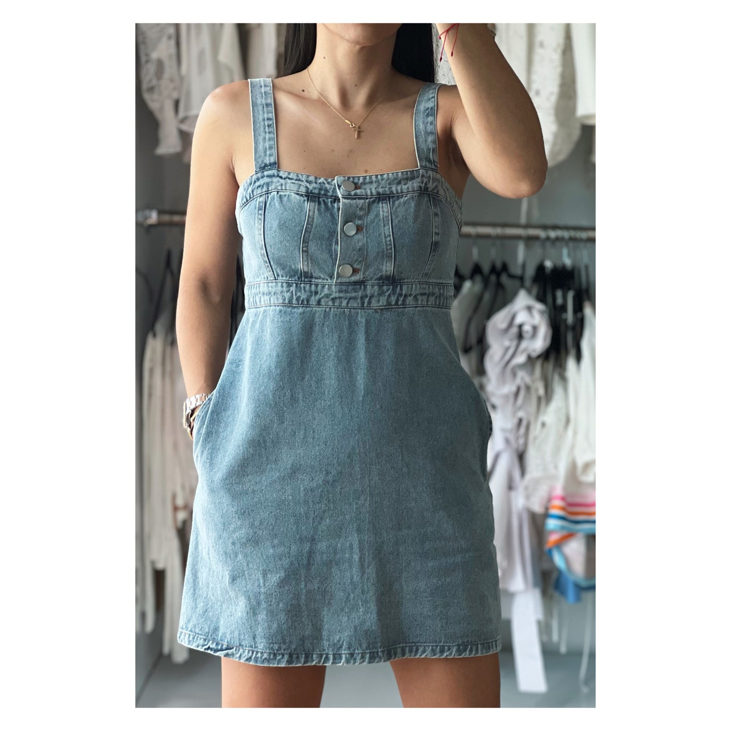 Empire Waist Denim Dress