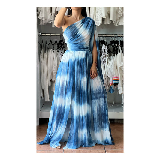 WAVES ONE SHOULDER MAXI GOWN