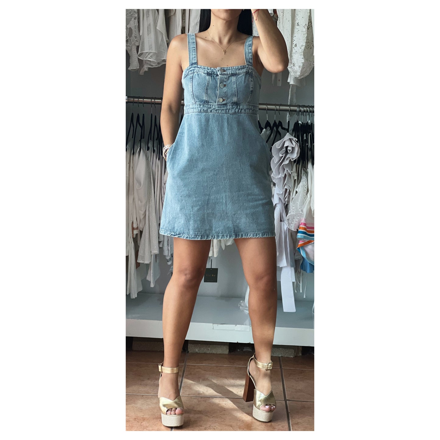 Empire Waist Denim Dress