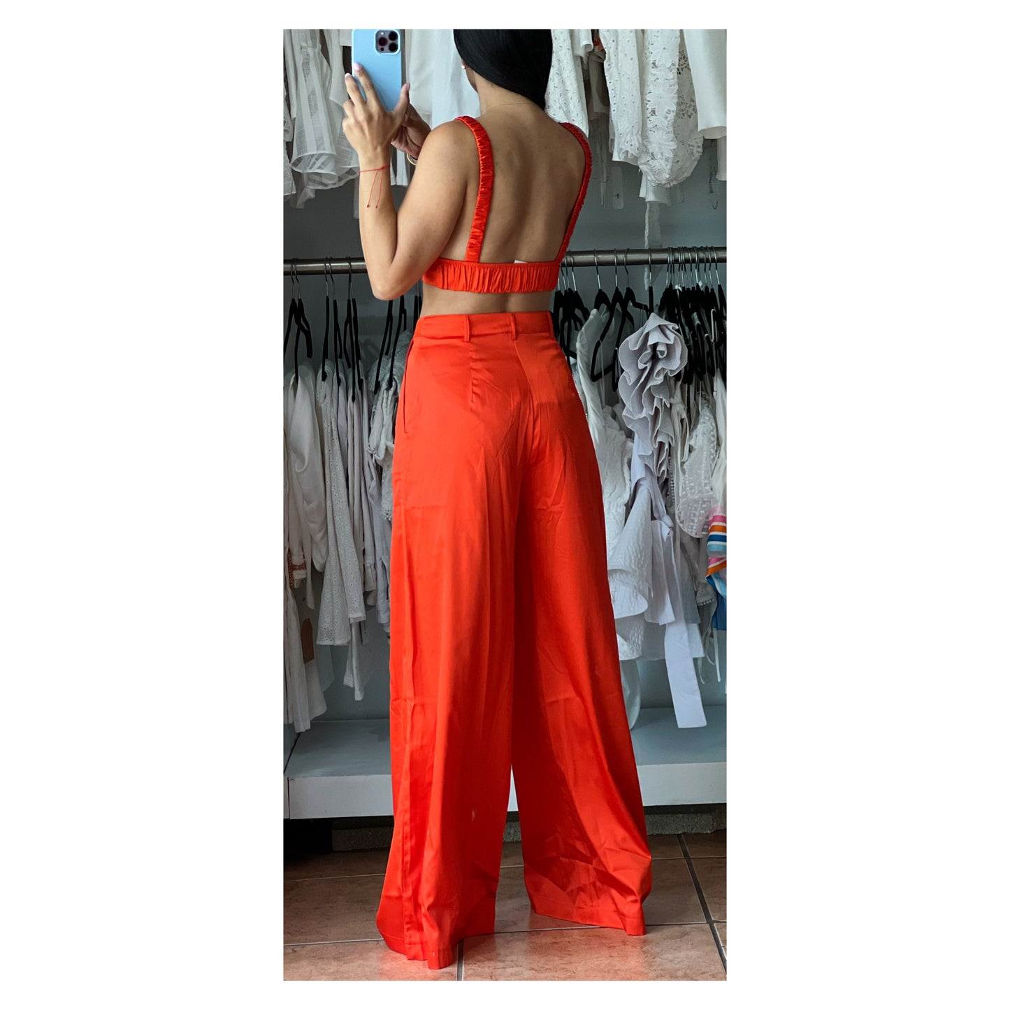 SATIN WIDE LEG TROUSERS