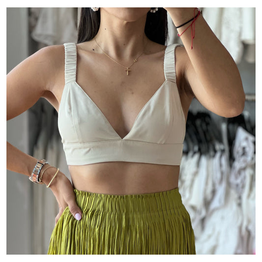 ELASTIC SHOULDER STRAP BRALETTE TOP