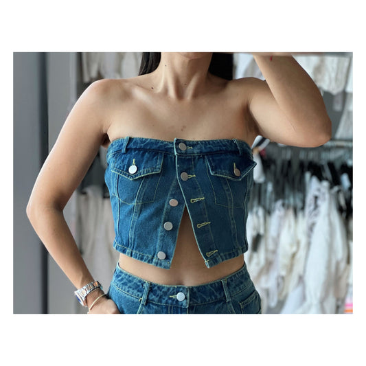 Denim Tube Top