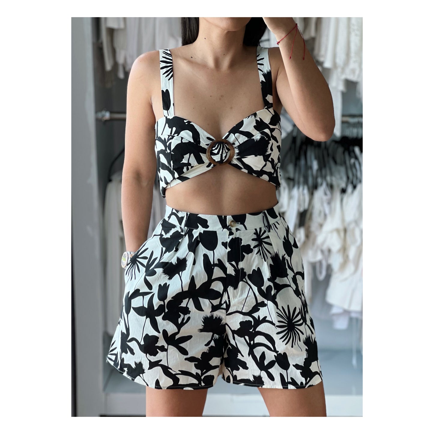 Bra Top Waisted Short Set