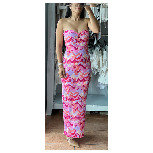 Pink Lilac Tube Maxi Dress