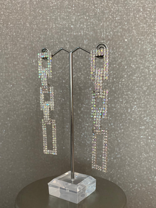 Silver Rhinestone Earings