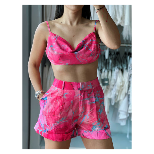 Fuchsia Marble Short Set