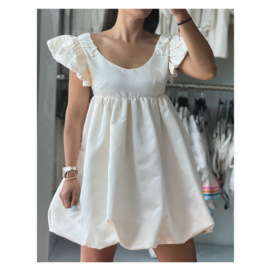 Ruffle Satin Faille Dress