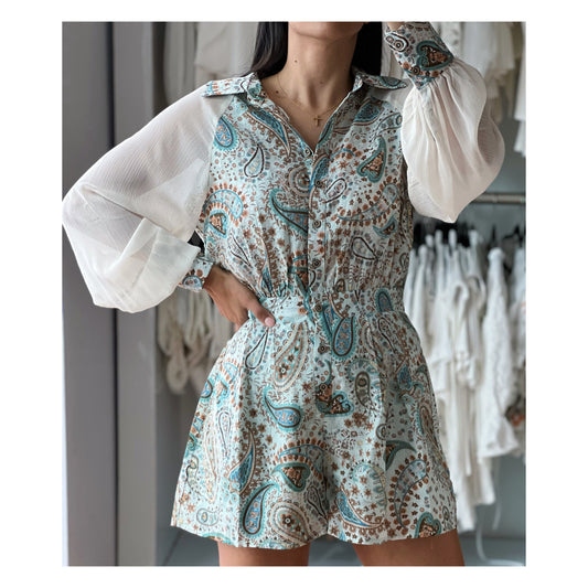 Print Mint Romper