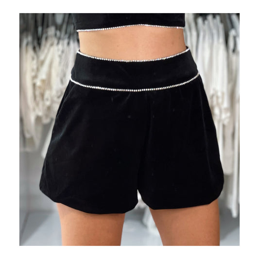 Rhinestone Trim Short