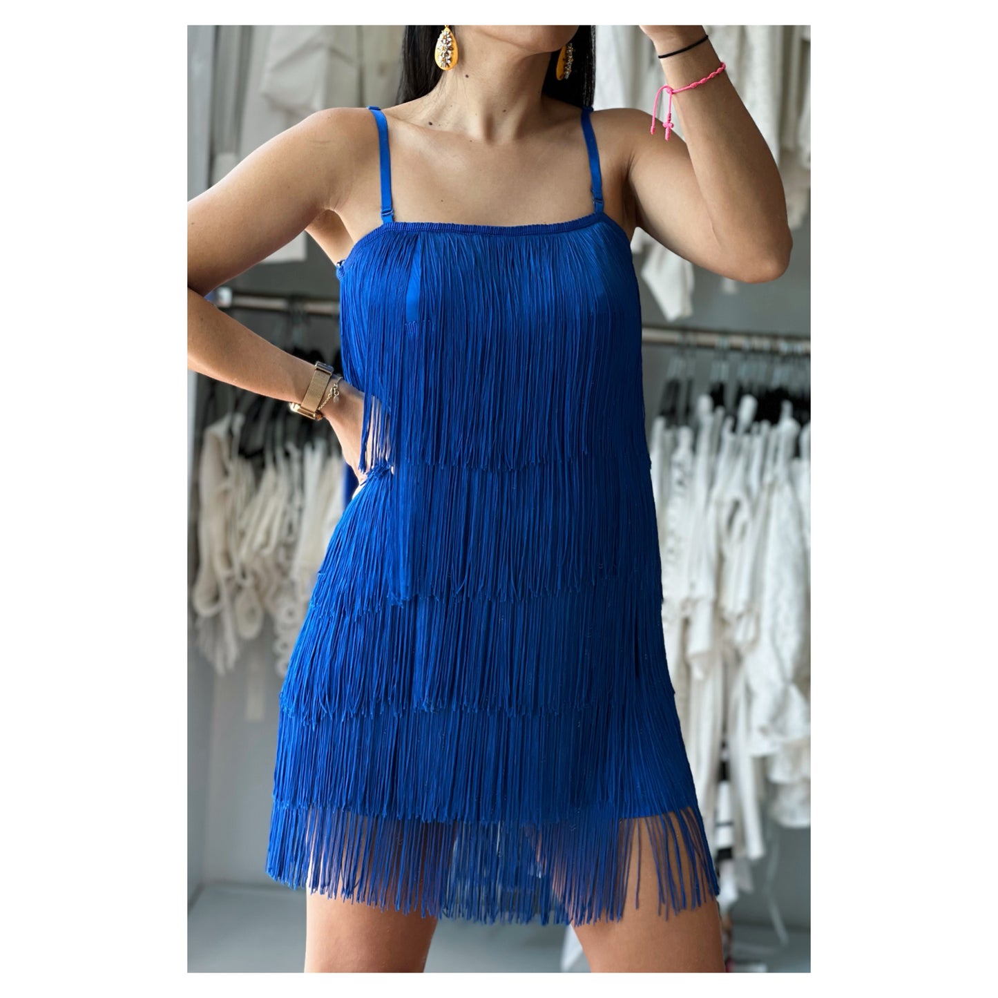 Fringe Blue Dress