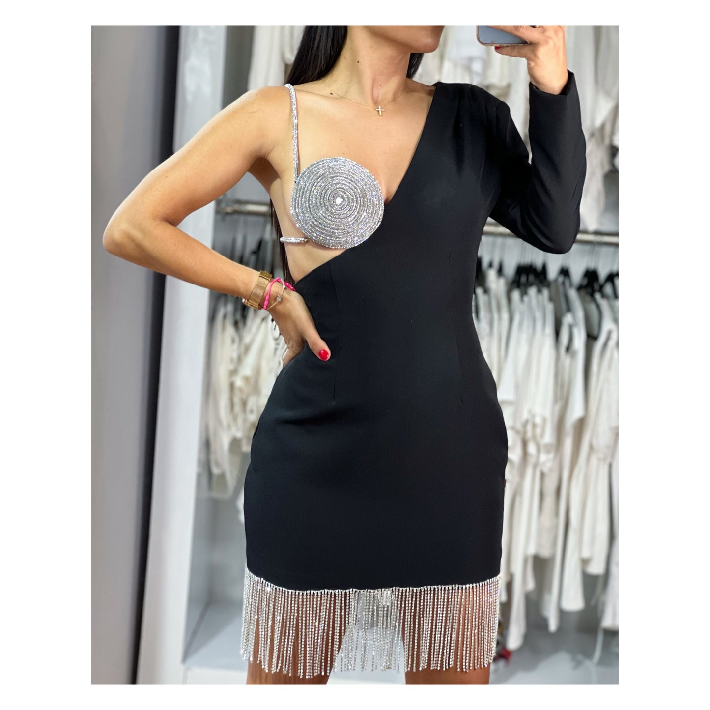 Cup Rhinestone Sexy Dress