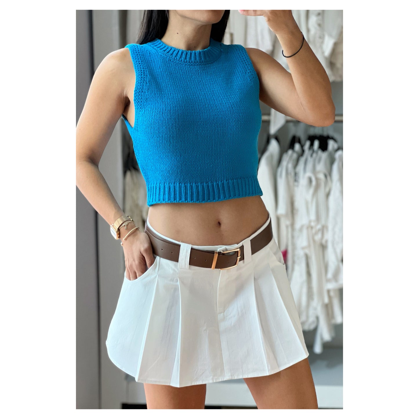 Love Rise Mini Skirt With Belt