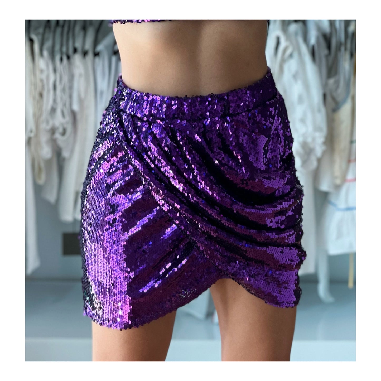 Sequin Violet Mini Skirt