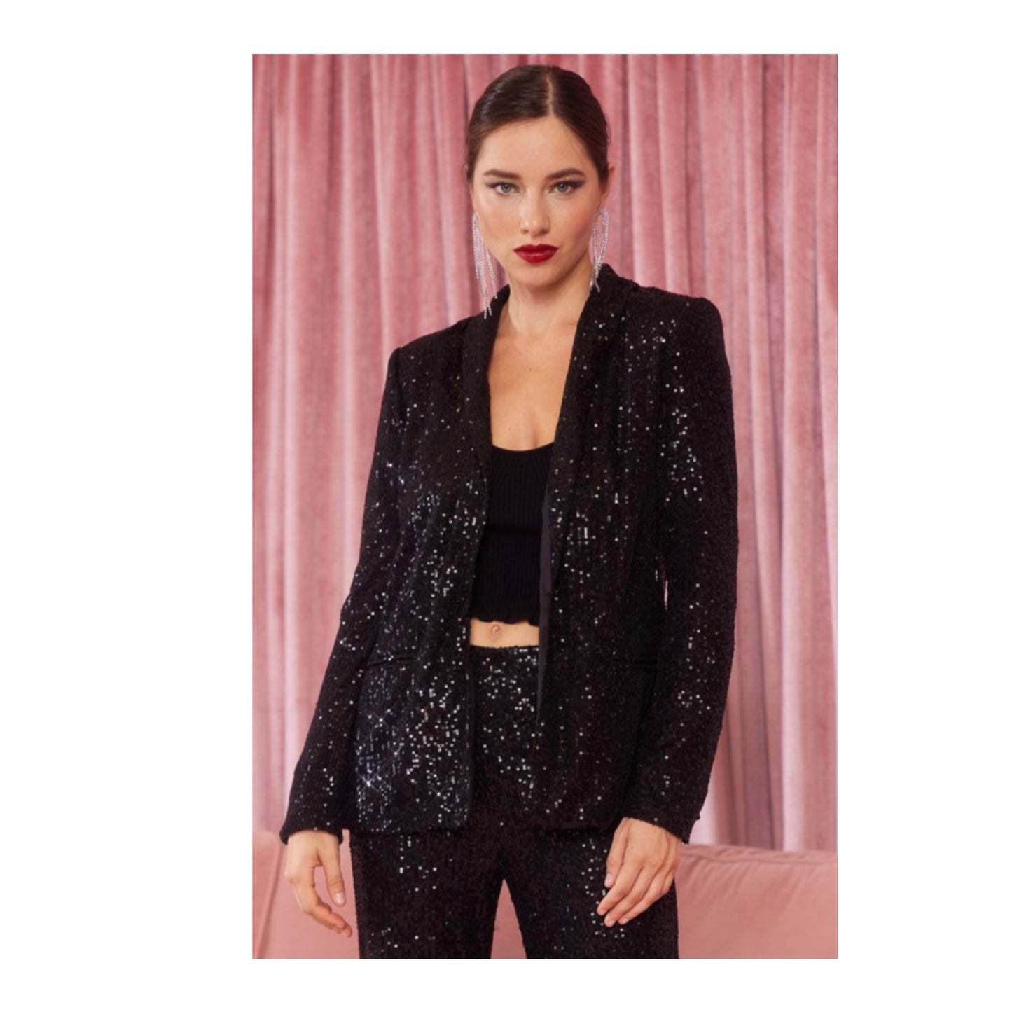 Black Sequin Blazer