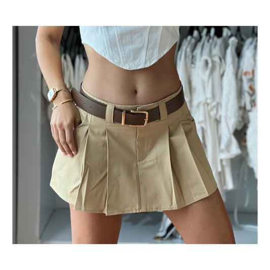 Low Rise Mini Skirt with Belt