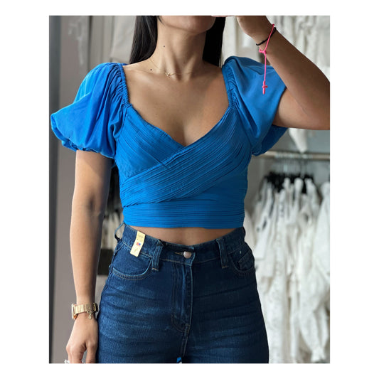 Capri Blue Crop Top