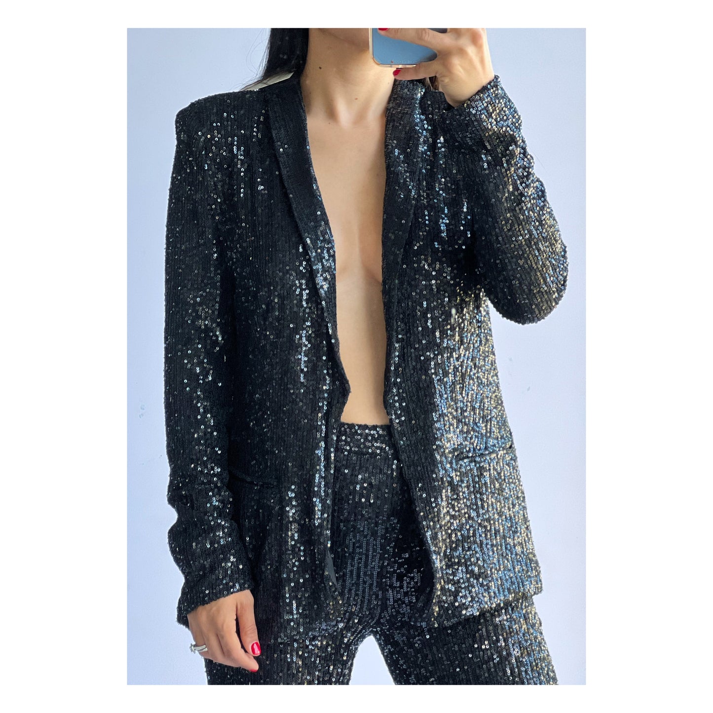 Black Sequin Blazer