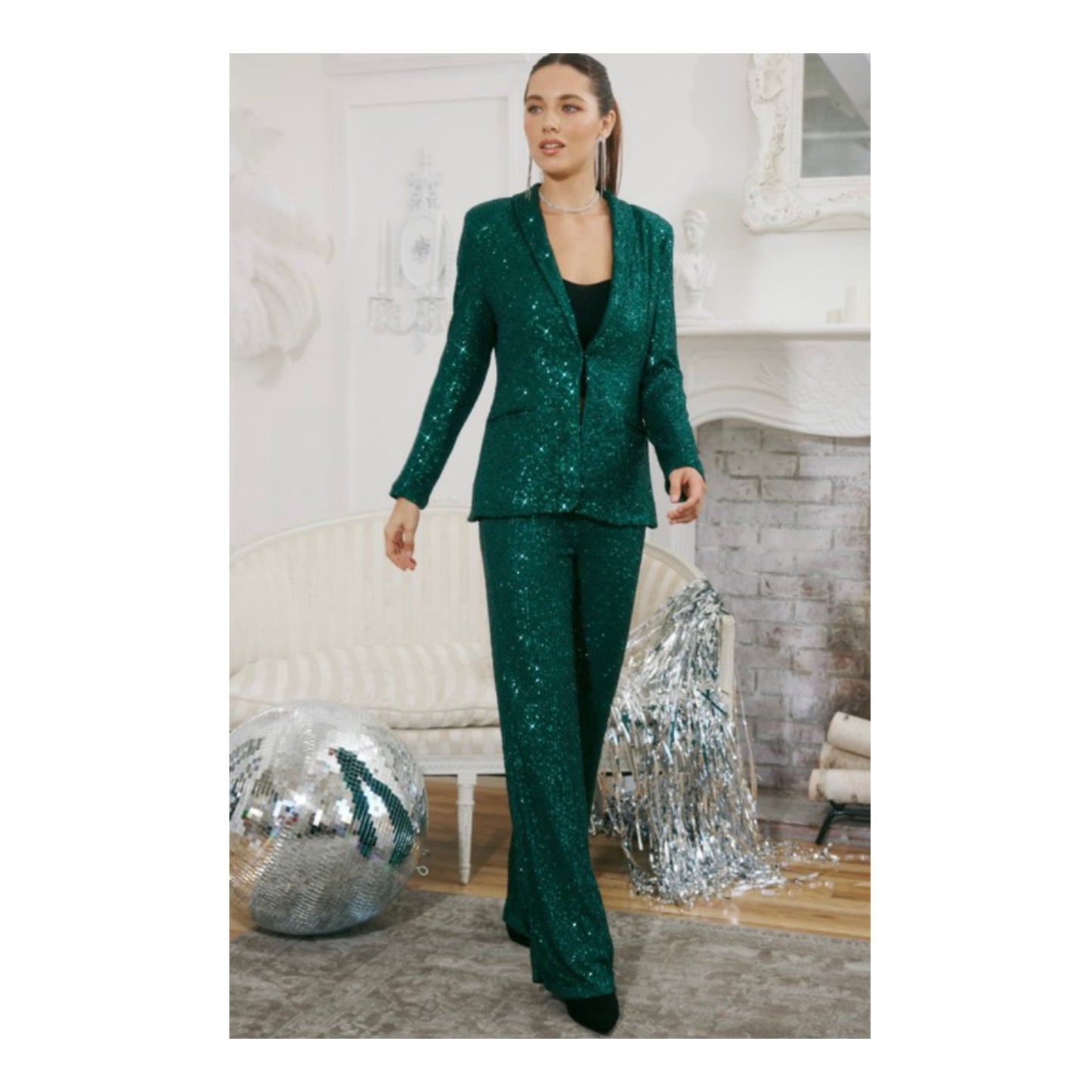 Green Sequin Blazer