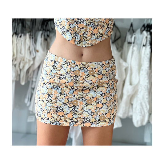 Floral Print Mini Skirt