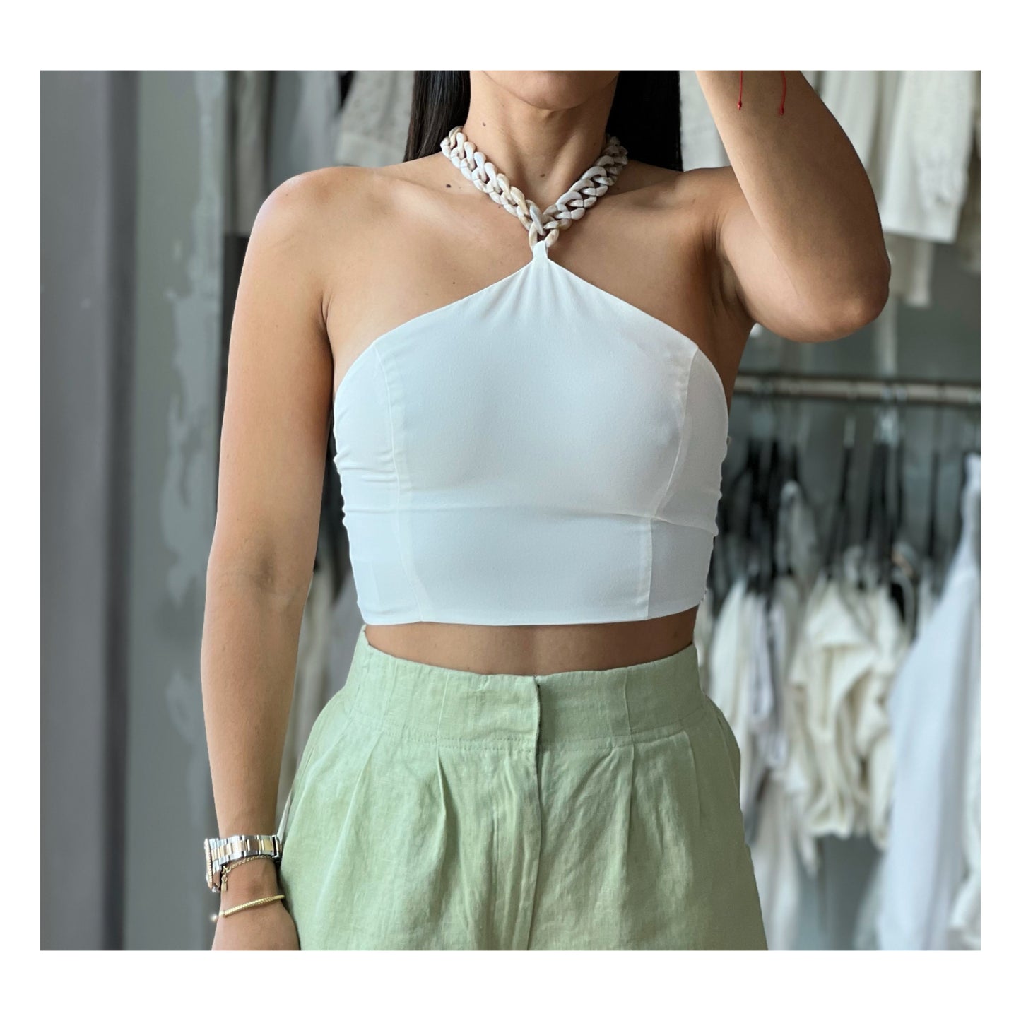 Chain Neck Crop Top