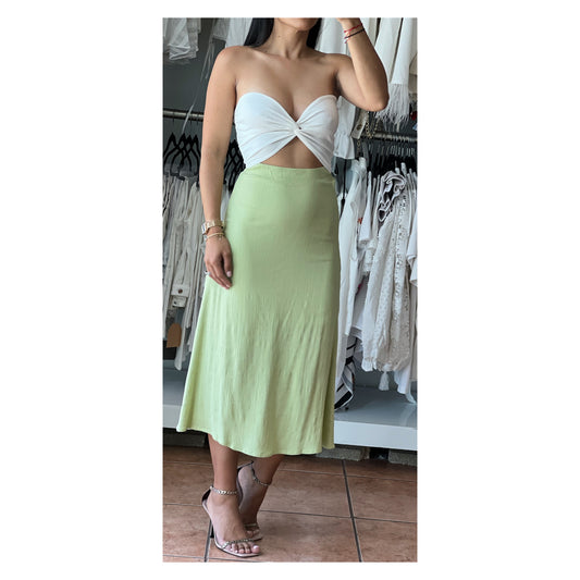 Sage Off White Midi Dress